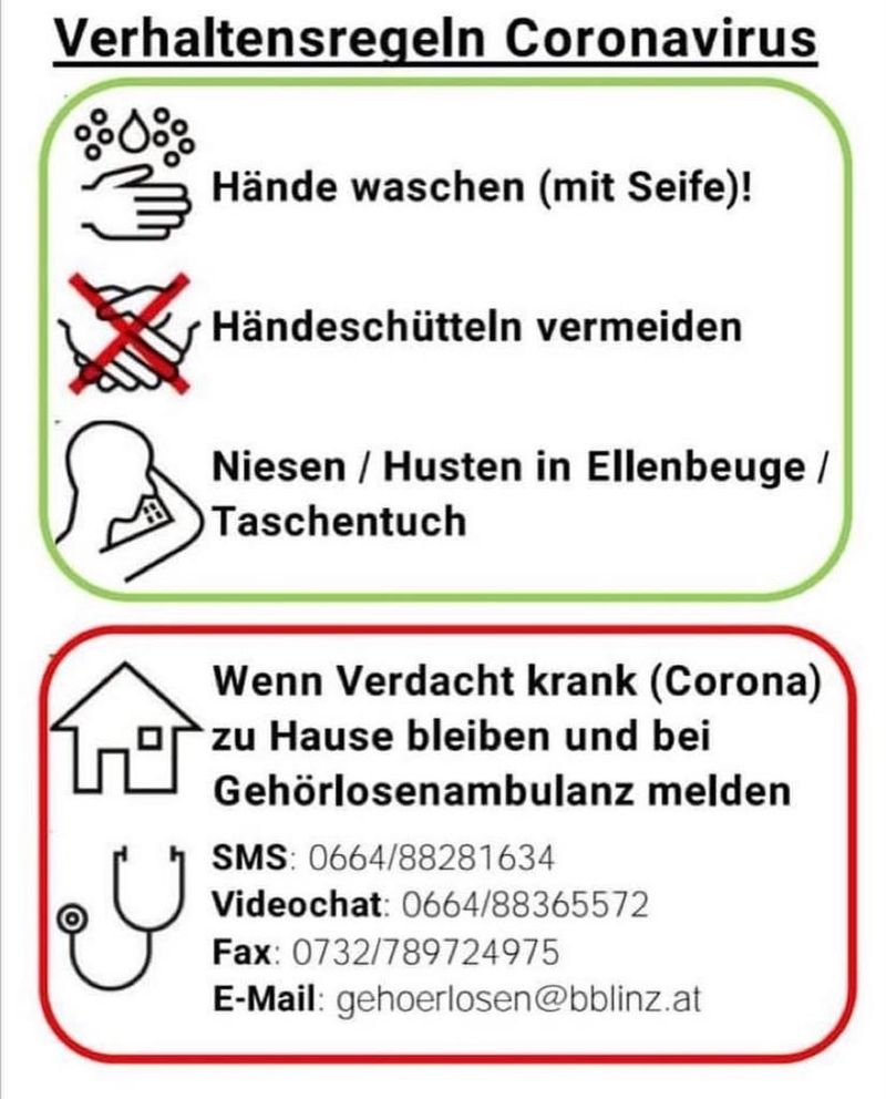 Verhaltensregeln Coronavirus Landeszentrum Fur Horgeschadigte